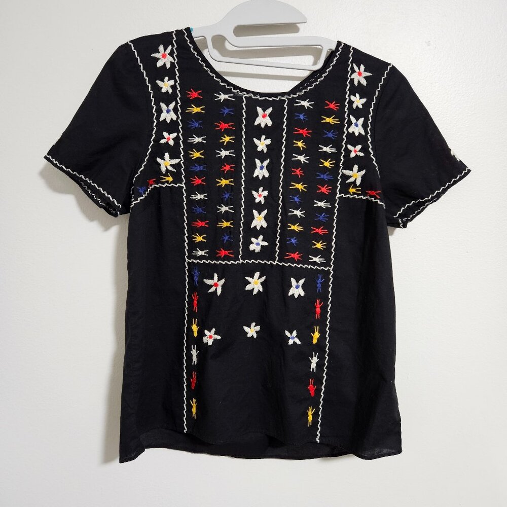 Madewell Embroidered Tieback Cutout Top